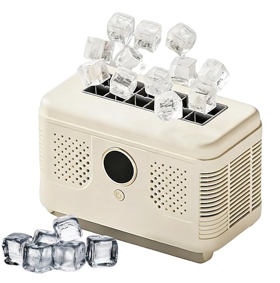 IJsmachine aanrecht - Mini ijsmaker - Snel ijs maken - Twee ijsmodi - 12 kubus per keer - Wit