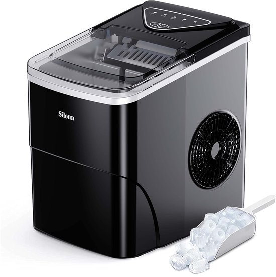 IJsmachine aanrechtblad - Snelle ijsblokjes (9 stuks in 6 min) - 11 kg per 24 uur - Zelfreinigend met schep en mandje van Merkloos