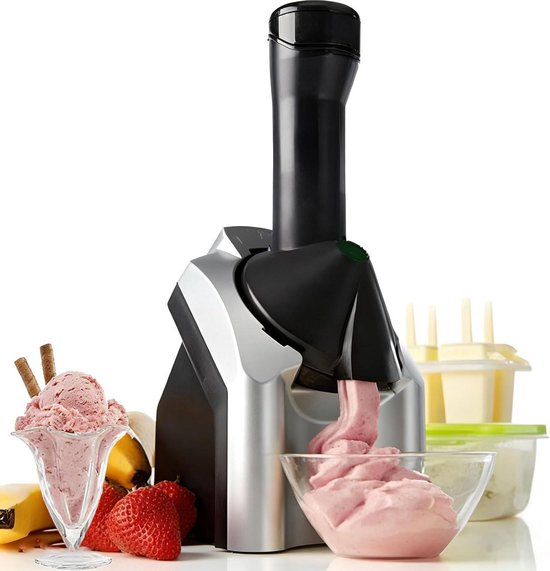 IJsmachine - Dessertmaker Softijsmachine - Gezonde Desserts Maken - Maakt Fruitijs - 10L x 10B x 10H mm - Zwart