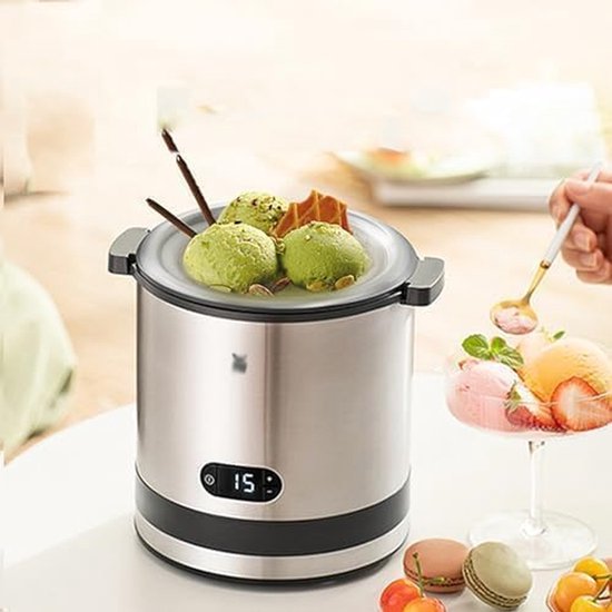 IJsmachine - Dessertmaker - Zelf ijs maken - Snel in 20 minuten - 300 ml inhoud - Zilver