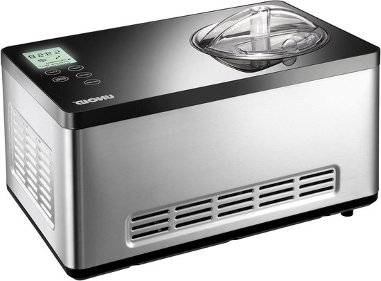 IJsmachine - Dessertmaker - Zelf ijs maken - Zelfkoelende compressor - 2 liter capaciteit - Rvs zwart