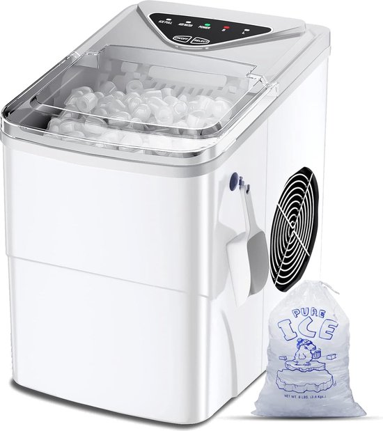 Ijsmachine - Ijsblokjesmachine - Mini draagbare compacte ijsblokjesmachine werkblad 6-minuten-snelijsmachine zelfreinigend voor thuis van Merkloos