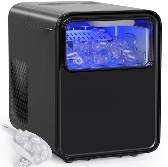 IJsmachine - IJsblokjesmaker - Drankjes Koelen - Zelfreinigend - 12 kg per 24 uur - Zwart