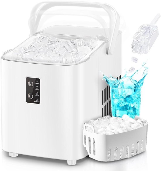 IJsmachine - IJsmaker Blokjes - Drankjes Koelen - Snelle IJsvorming - 14kg per 24 uur - Wit
