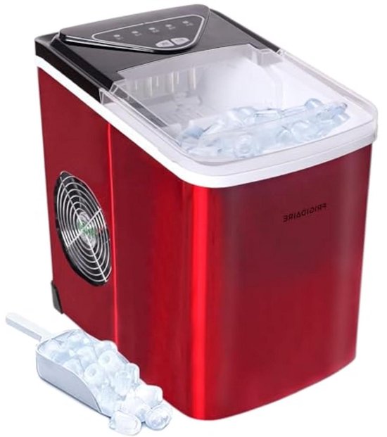 Ijsmachine - IJsmaker - Drankjes Koelen - Kogelvormige blokjes - 118 kg per dag - Rood