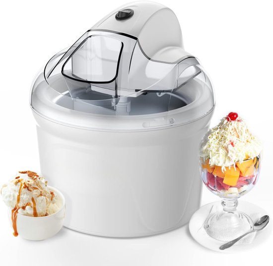 IJsmachine - IJsmaker - Softijs Machine Voor Thuis - 1,5 Liter - Wit van Merkloos