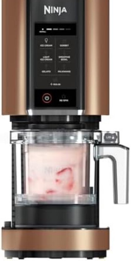 Ijsmachine - Ijsmaker - Sorbet Maker - Smoothie Bowl Maker - Milkshake Machine - 7 Programma’s - 1.4L Ijsbereider - Inclusief 3 Trays - Automatische Ijsmachine - Tuya Compatibel - Zwart Koper - Dessert Maker - Gelato Maker van Merkloos
