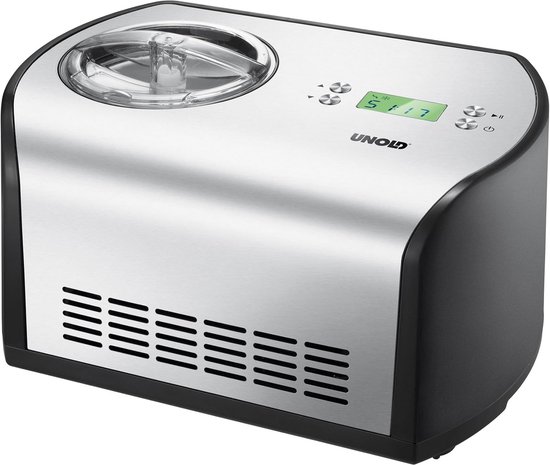Ijsmachine met Compressor - 1.2 Liter IJsschep voor Thuis - Roestvrij Staal en LCD van Nuvantee