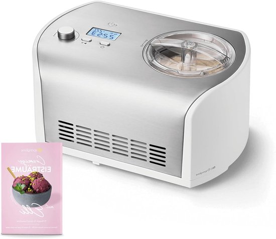 IJsmachine met Compressor - IJsmaker - Zelf IJs Maken - Zelfkoelende Functie - 12 Liter - Zilver