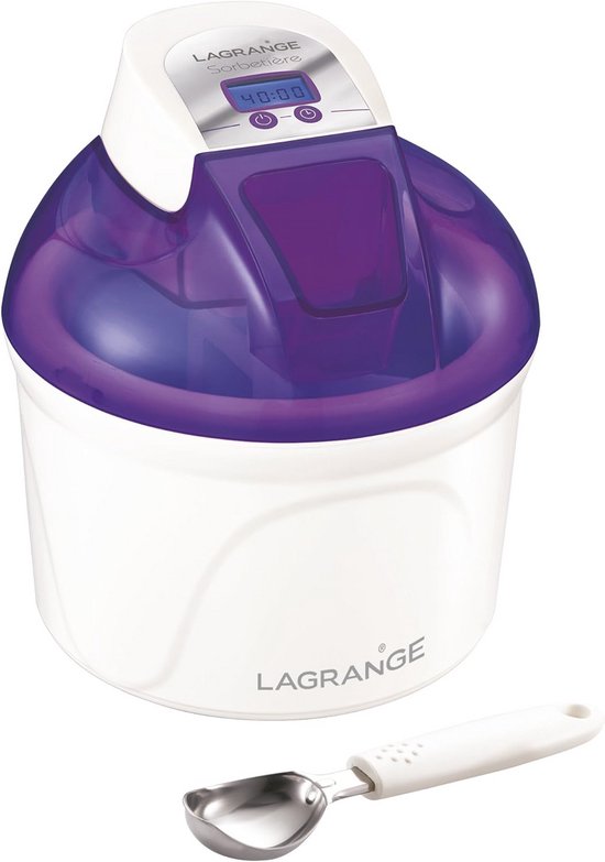 IJsmachine met LCD-display - 1,5L IJsmaker voor Zelfgemaakt IJs en Sorbets - Paars/Wit van Merkloos