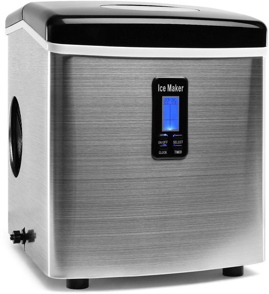 IJsmachine met Timer - 15 kg per dag - RVS Afwerking - Drie IJsformaten van Merkloos
