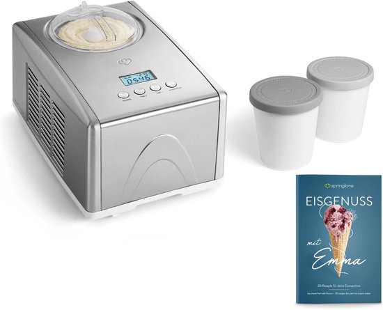 IJsmachine met Zelfkoelende Compressor 1,5 Liter RVS van Merkloos