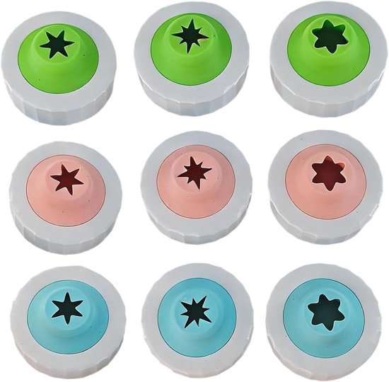 IJsmachine Nozzle Kit - Soft Serve Tips - Dessert Bereiding - 9 Vervangende Spuitmonden - Voedselveilig Materiaal - Meerkleurig