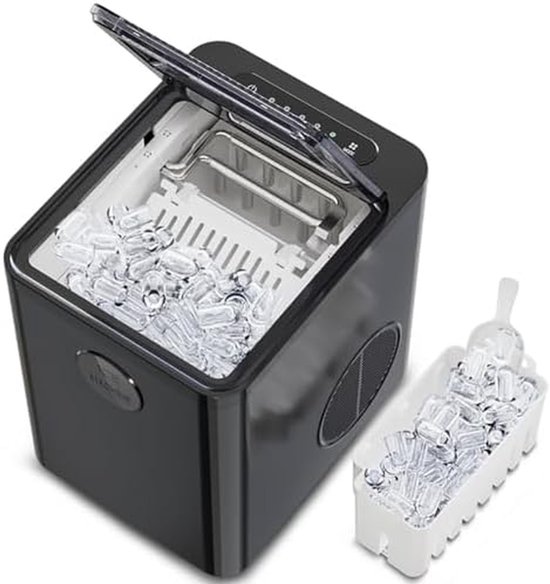 IJsmachine Nugget IJs - Bar IJs Maker - Dranken Koelen - Snelle Productie - 12kg Dagelijks - Zwart