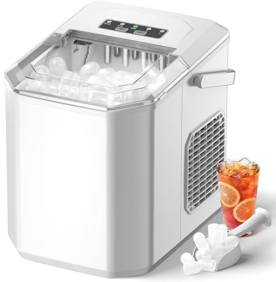 IJsmachine - Professionele ijsmaker voor thuis, 12 kg/24 uur, stil en zelfreinigend met handvat van Merkloos