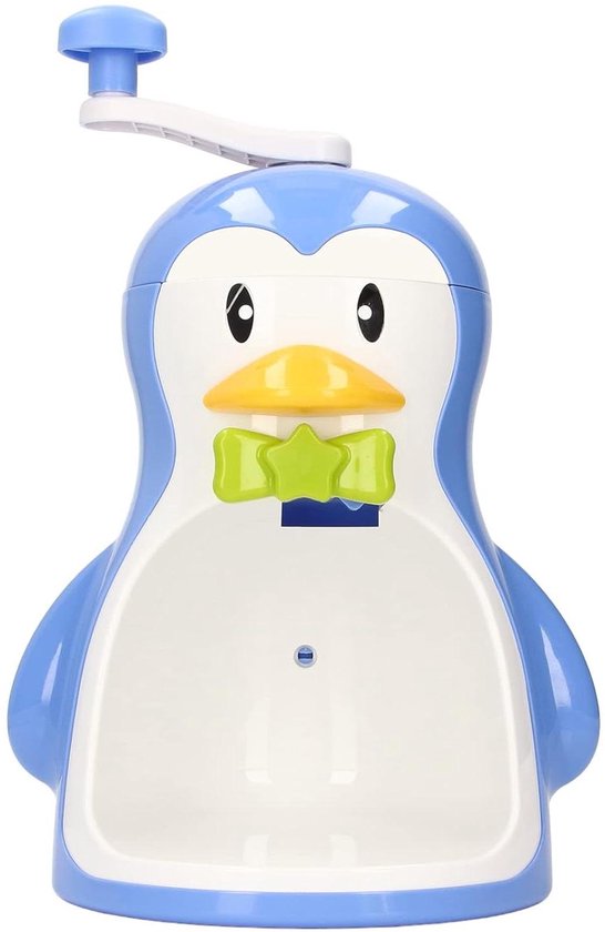 IJsmachine - Sneeuwkegelmaker - Zomerse Drankjes - Handmatig Pinguïn Design - 31 cm Hoog - Blauw