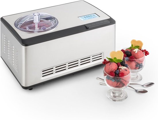 IJsmachine - Sorbetmaker - Zelf ijs maken - Ingebouwd koelsysteem - 2 liter - Zilver