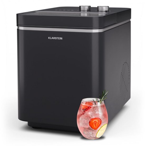 IJsmachine voor IJsklontjes - 12 kg per 24 uur - 2 Groottes - Automatische Reiniging - Zwart van Nuvantee