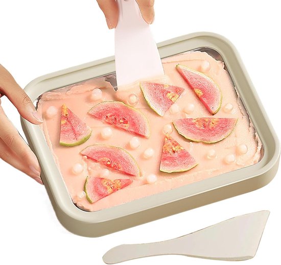 IJsmachine voor thuis - Rolled ice maker - Desserts Maken - Roestvrij staal - 26 x 21 x 3.8 cm van Merkloos