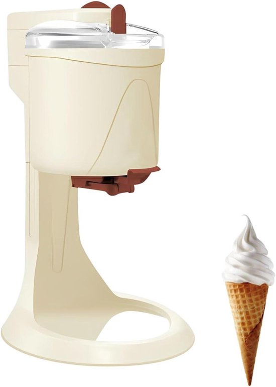 Ijsmachine Voor Thuis - Softijs Machine - Snelle Desserts Maken - Voorgevroren Kom - 1 Liter Capaciteit - Wit