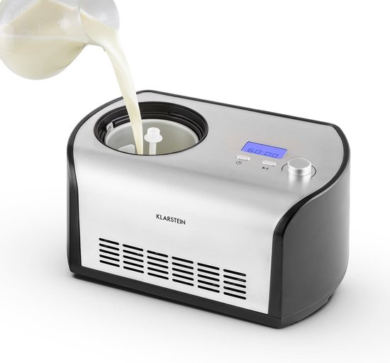 IJsmachine zelfvriezend met compressor automatische ijsmaker timerfunctie 1,2 liter roestvrij staal 135 watt