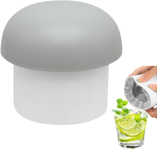 IJsmaker Beker - Ijsblokjesvorm - Dranken Koelen - Moeiteloze Uitname - 60 IJsblokjes - Grijs