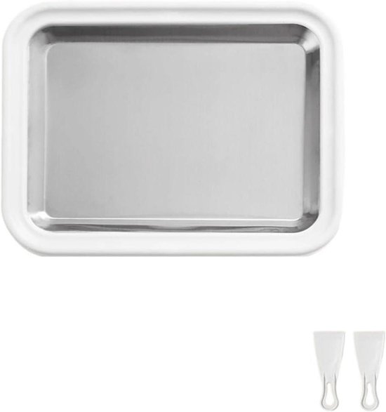 IJsmaker - Dessertmaker Rol-ijsmachine - Thuis Desserts Maken - Roestvrijstalen Vriesplaat - 1 stuk - Wit van Merkloos