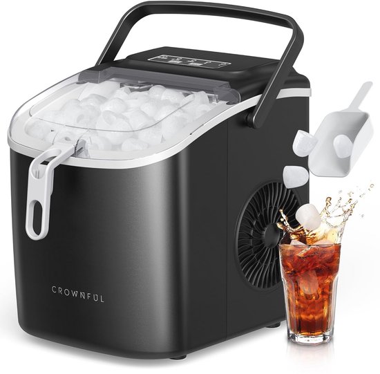 IJsmaker met Handvat - Zelfreinigende Ijsmachine voor Thuis en Kantoor - Snel en Draagbaar van Merkloos