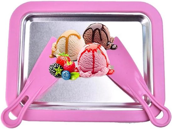 IJsplateau om ijs te maken - Roll Ice Cream Maker - Zelfgemaakte rolroom - Bevroren yoghurt en gelato - Roze van Yum Yum