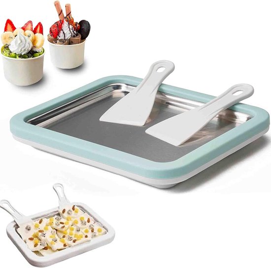 IJsroller Machine - Zelfgemaakte IJs - Desserts Maken - Lichtgewicht Draagbaar - 22.5 x 17.5 cm