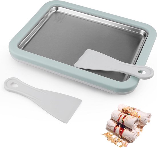 IJsroller Maker Pan - Perfect voor Zelfgemaakte IJsrolletjes en Bevroren Yoghurt - Roestvrij Staal van Merkloos