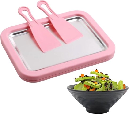 IJsrollermachine - IJsmaker Rolletjes - Desserts Maken - Dubbele Schraper - Niet gespecificeerd - Roze