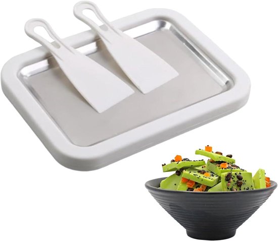IJsrollermaker - IJsmachine Yoghurtbord - Zelfgemaakte Desserts - Direct Draagbaar - 10 Minuten Bereiding - Wit van Merkloos