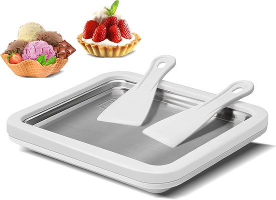 Ijsroommaker - Rolmachine - Voor Ijsrollen En Bevroren Yoghurt - 1 Stuks - Zilver van Merkloos