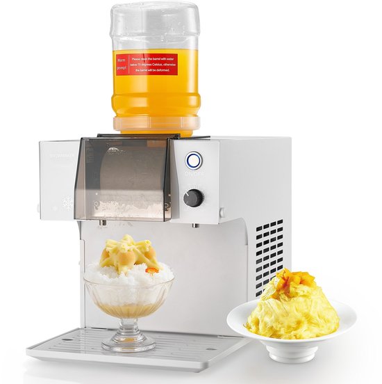 IJsschaafmachine - Bingsu sneeuwvlok-ijsmachine - Capaciteit 80 kg/dag - Roestvrijstalen mes - Reservoir 1,8 l - Elektrisch - Snelle koeling in 90 sec van Merkloos