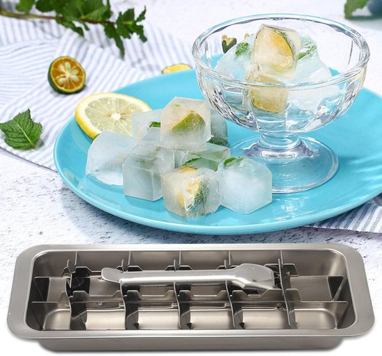Ijsschaal van roestvrij staal - 18 hoge kwaliteit ijsblokjesvormen van Noonday