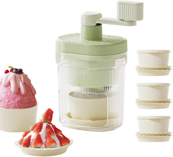 IJsschaver - Draagbare ijsschaver (met bekers), ijsschaver - Geschikt voor de keuken, bar, feesten, cocktails, drankjes, desserts
