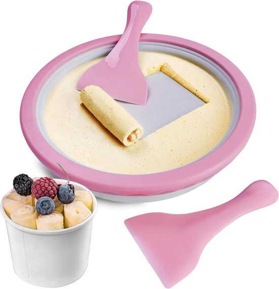 IJsschep voor ijsrollen - Doe-het-zelf set zelfkoelende ijsrolmachine van Roll Ice Cream Maker