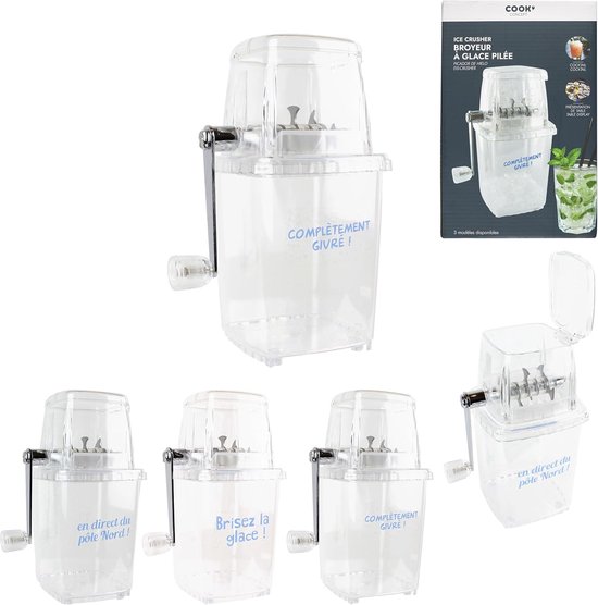IJsvermaler - Crushed Ice Maker - Cocktails Maken - Handmatige Bediening - 11.7 x 15.5 x 23.5 cm - Transparant
