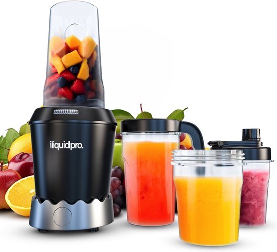 iliquidpro - Blender - incl. To Go Bekers - 1000W - 7-delig - Smoothie maker - Zwart van iliquidpro