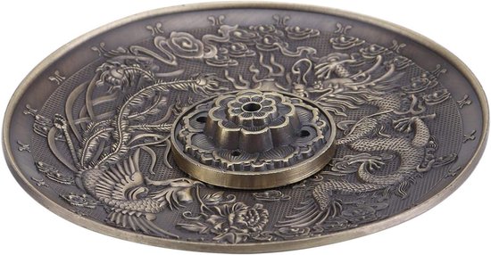 Incensehouder van Zinklegering met Draakpatroon voor Stokjes in Slaapkamer, Tempel en Kantoor - Perfecte Decoratie en Aromatherapie Accessoire van Merkloos