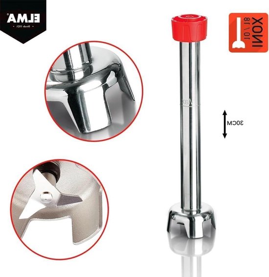 Industriële Mixer - Keukenmixer Staafmixer - Professioneel Mixen - Afneembare Arm - 30 cm - Rood