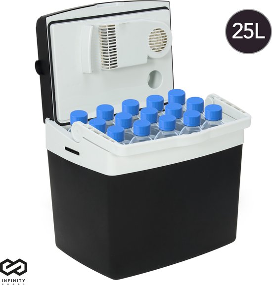 Infinity Goods Elektrische Koelbox - 25L - Coolbox - 12V en 230V - Frigobox - Koelen en Verwarmen - Zwart van Infinity Goods