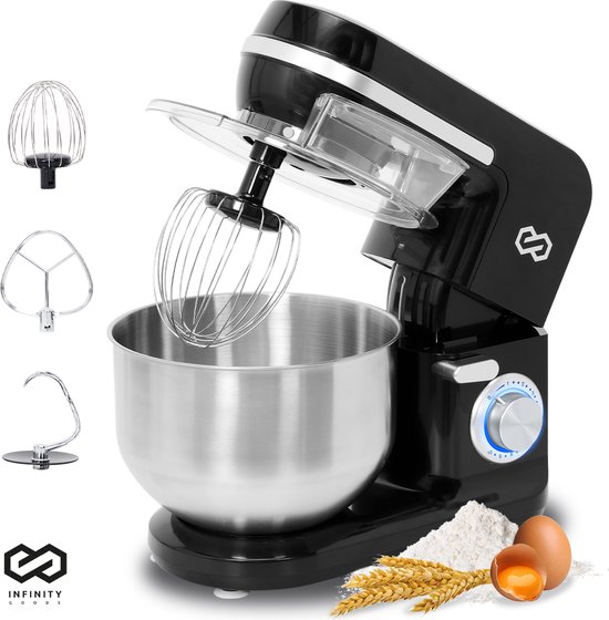 Infinity Goods Keukenmachine - Keukenmixer - 5L RVS Mengkom - Keukenrobot - Foodprocessor - Incl. Accessoires - 1000W - Zwart van Infinity Goods