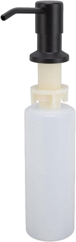 Ingebouwde Zeepdispenser voor de Gootsteen met 300ml Vulcapaciteit voor Afwaszeep en Handlotion (Zwart) van Merkloos