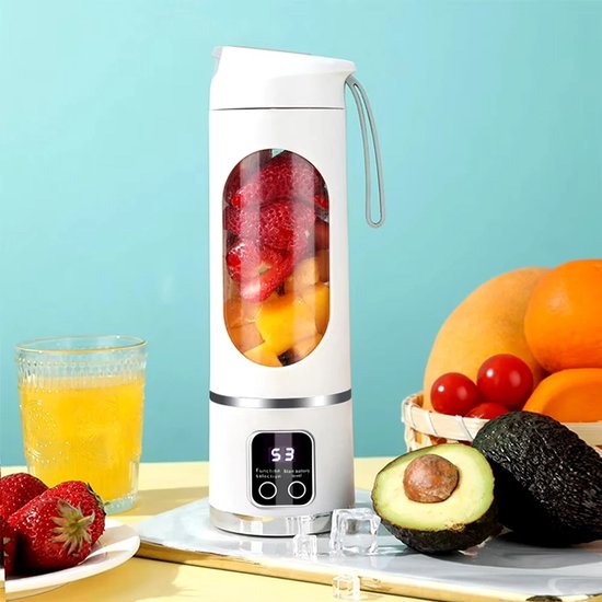 Innovastore Sapcentrifuge - Juicer - Mini blender - Reissapcentrifuge - Smoothieblender - Sapbeker - |Oplaadbaar - 450ml - Wit van Merkloos