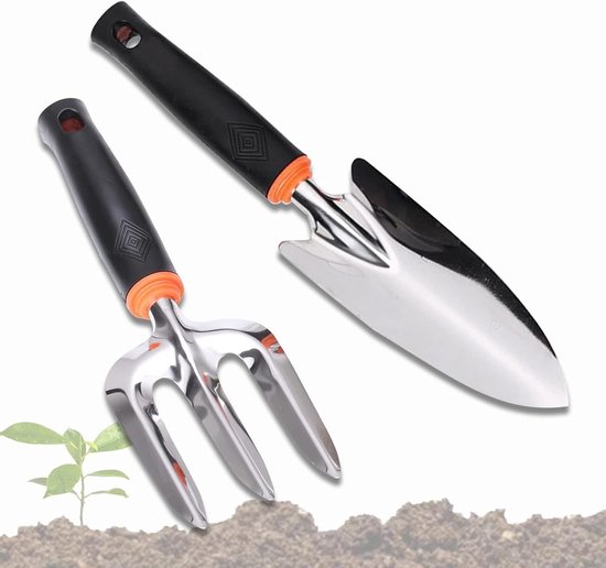 Inovra Plus - Tuin Hand Schepjes Set van 2 Stuks met Ergonomisch Rubberen Handvat van Inovra