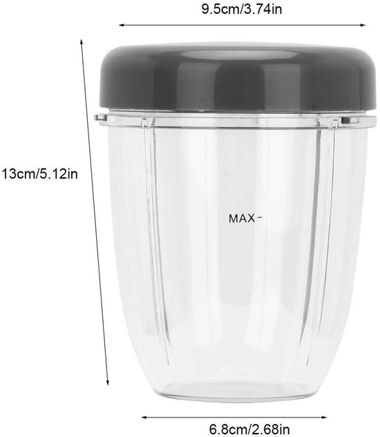 Inovra- Reservebekers 18oz - Onderdeelset voor Nutri Bullet 900W - Herbruikbaar - Vaatwasmachinebestendig - Duurzaam - Veilig materiaal - Mixbekers