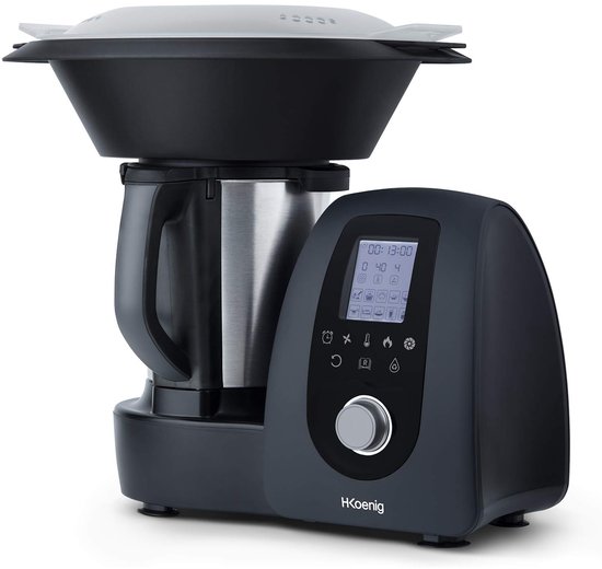 Intelligent Professional Multifunctionele Keukenmachine, 2L, 1000W, 30+ Kookfuncties, Robot, Turbo 10 Snelheden, Temperatuur van 37 tot 120°C, Tot 4 Bereidingen Gelijktijdig, Zwart