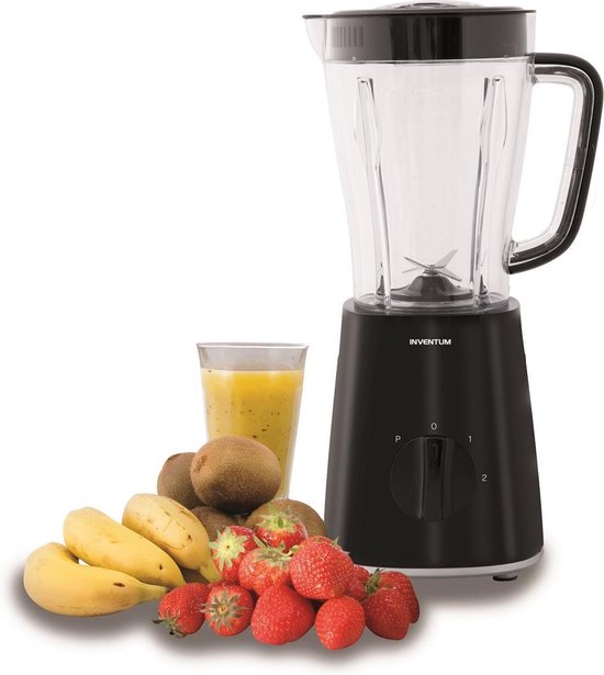 Inventum NB450B - Blender - 1,5 liter - 2 snelheden en pulsestand - 500 watt - Smoothie maker - Zwart van Inventum